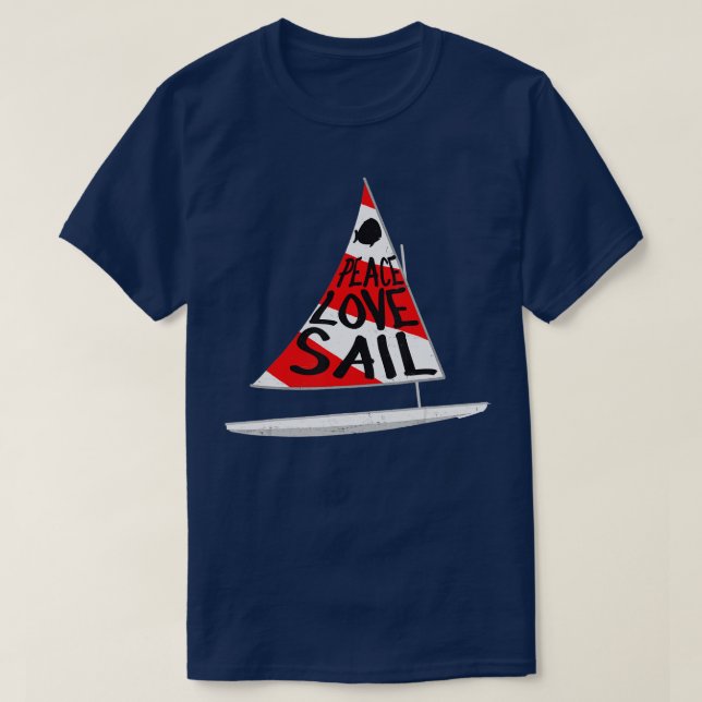 Sunfish Segelboot Sailboat Red White T-Shirt (Design vorne)