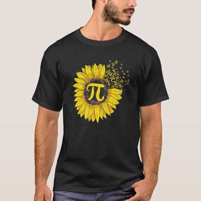 Sunflower 3 14 Pi Number Symbol 100th day of Schoo T-Shirt (Vorderseite)