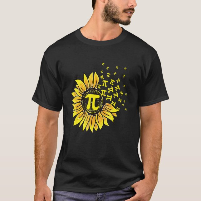 Sunflower 3 14 Pi Number Symbol 100th day of Schoo T-Shirt (Vorderseite)