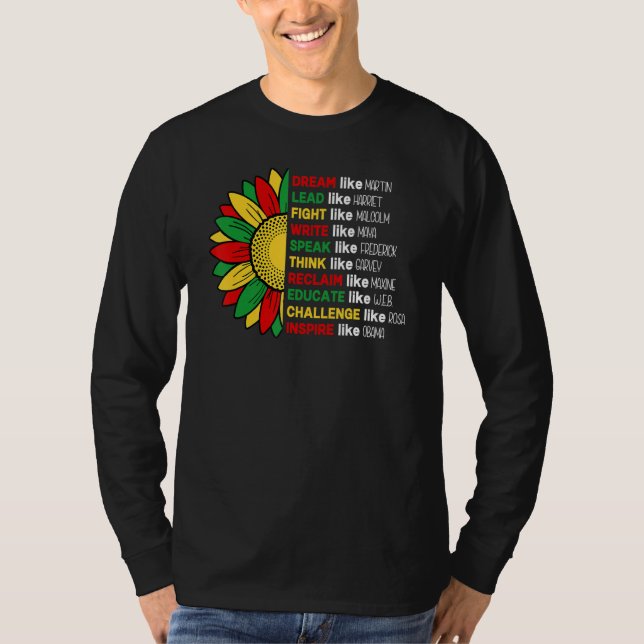 Sunflower African Roots Melanin Black History Blac T-Shirt (Vorderseite)