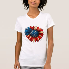 Sunflower American Flag 4. Juli Merica USA T-Shirt