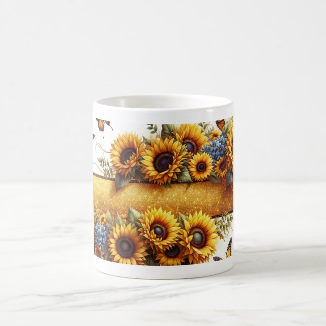 Sunflower and Butterfly Mug Wrap Verwandlungstasse (Mittel)