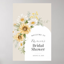 Sunflower and Daisy Bridal Shower Welcome Poster