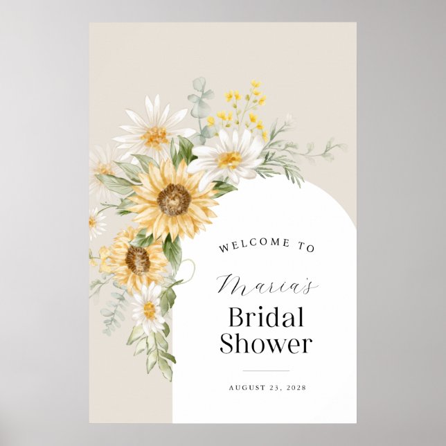 Sunflower and Daisy Bridal Shower Welcome Poster (Vorne)
