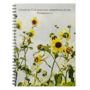 Sunflower Art Bible Verse Prayer Journal-Notebook Notizblock