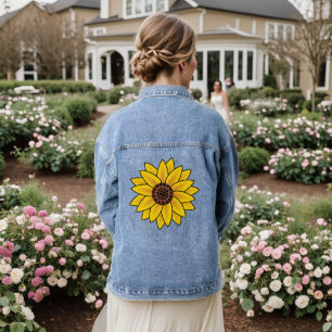 SUNFLOWER ART LADIES DENIM JEAN JACKET JEANSJACKE