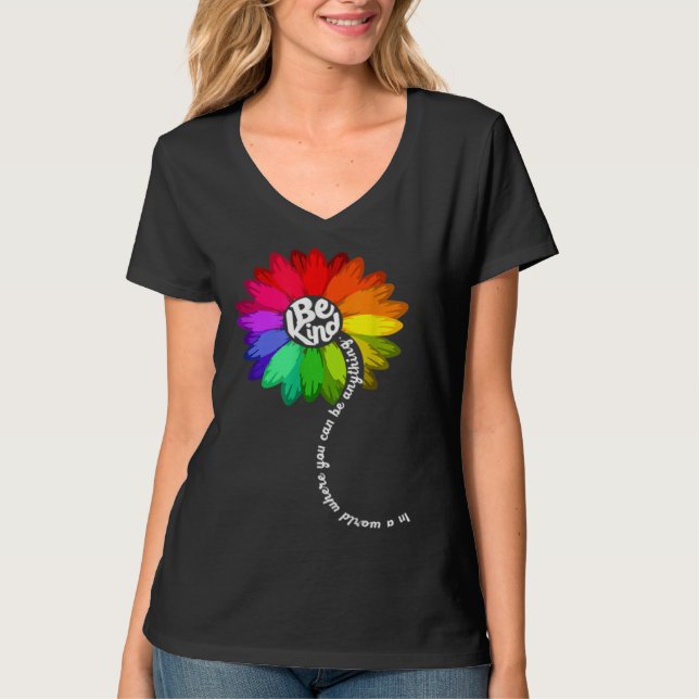 Sunflower Autism Awareness Be Kind Puzzle Mom Supp T-Shirt (Vorderseite)