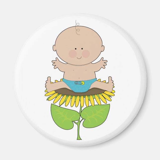 Sunflower Baby Boy Magnet (Vorne)