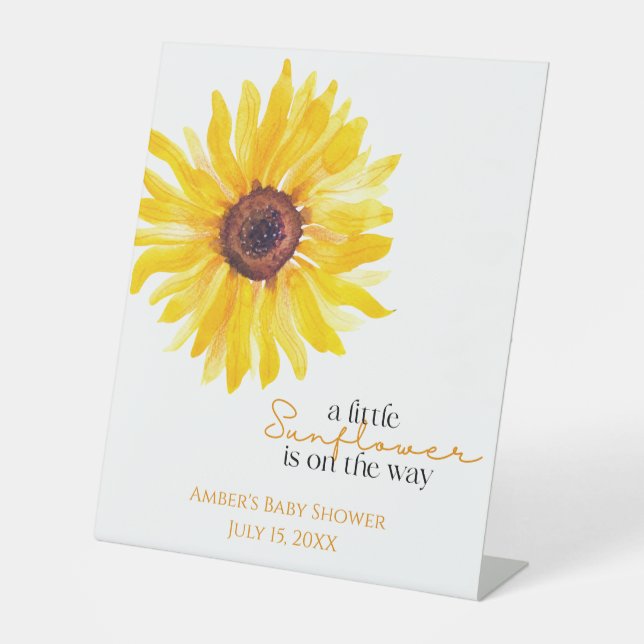 Sunflower Baby Shower Pedestal Sign Sockelschild (Vorderseite)
