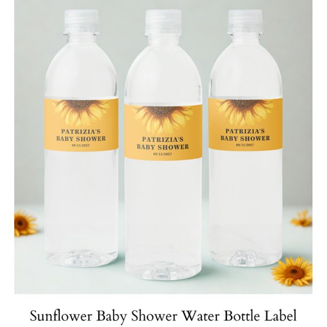 Sunflower Baby Shower Wasserflaschenetikett (Von Creator hochgeladen)