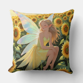 Sunflower Background with a Fairy  Kissen