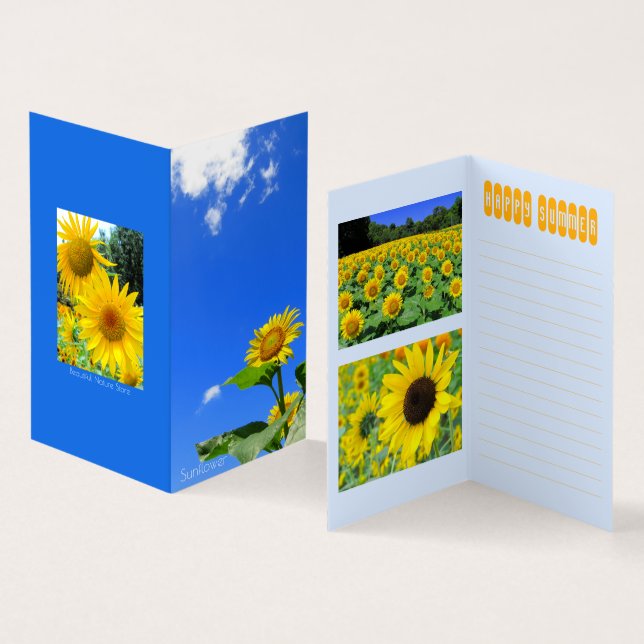 Sunflower：Bi-fold card (Innenseite und Außenseite)
