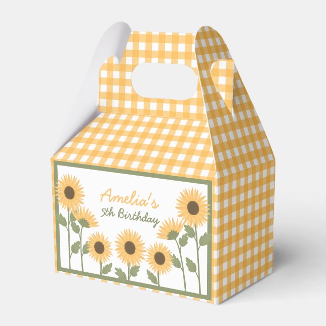 Sunflower Birthday Party Fevor Boxen Geschenkschachtel (Vorderseite)