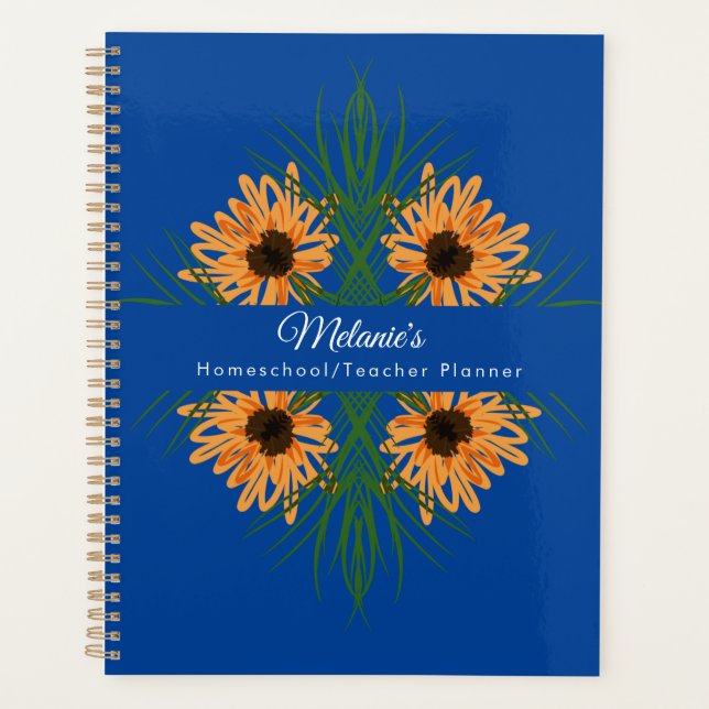 Sunflower Blue Teacher School Homeschool Planer (Vorderseite)