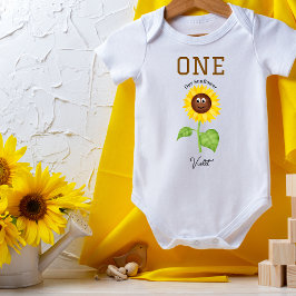 Sunflower Bodysuit Kids 1st Birthday Party Baby Strampler