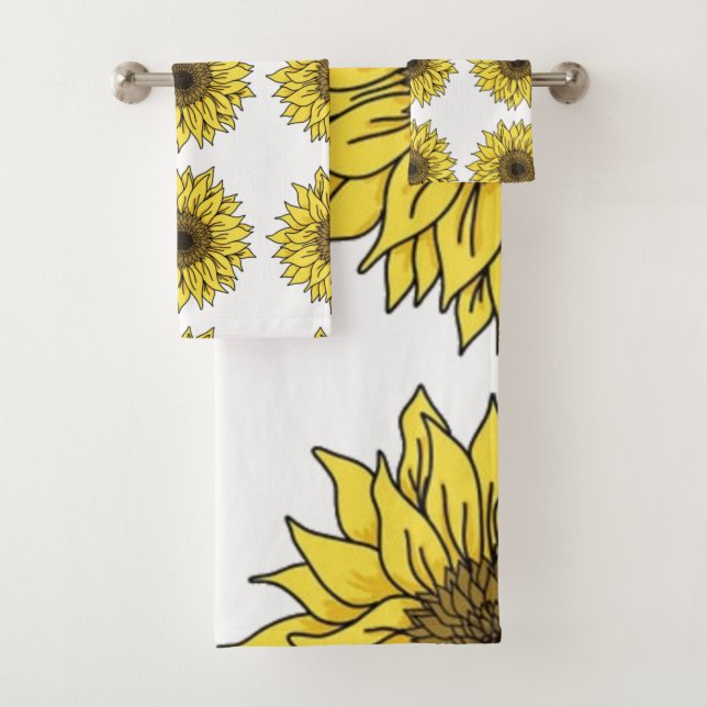 Sunflower, botanical, gift for women  badhandtuch set (Insitu)