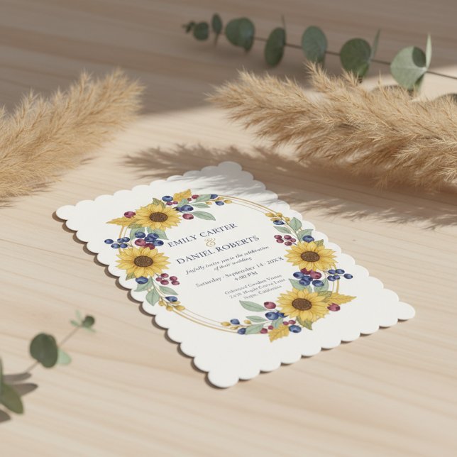 Sunflower Botanical Wedding Invitation Einladung (Von Creator hochgeladen)