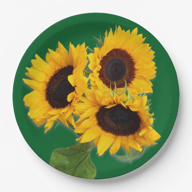 Sunflower Bouquet Pappteller (Vorderseite)
