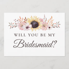 Sunflower Bouquet werden Sie meine Bridesmaid sein Einladung