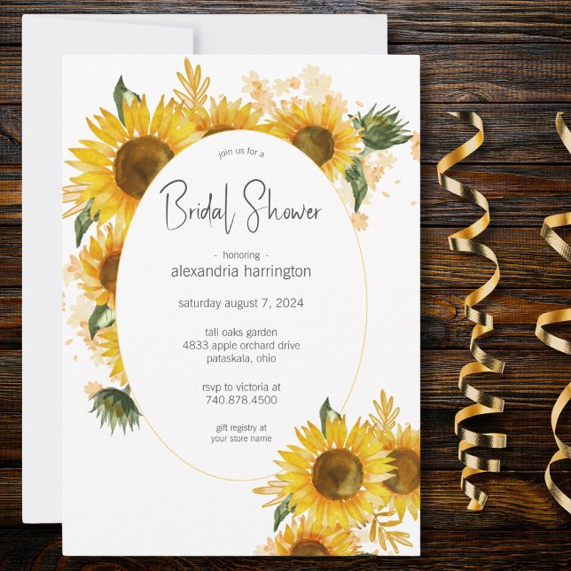 Sunflower Bouquets Brautparty Einladung (Also available with QR code. )