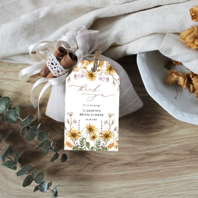 Sunflower Brautparty Vielen Dank für Ihr Geschenk  Geschenkanhänger (Von Creator hochgeladen)