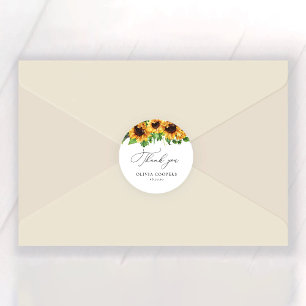 Sunflower Brautparty Vielen Dank Runder Aufkleber