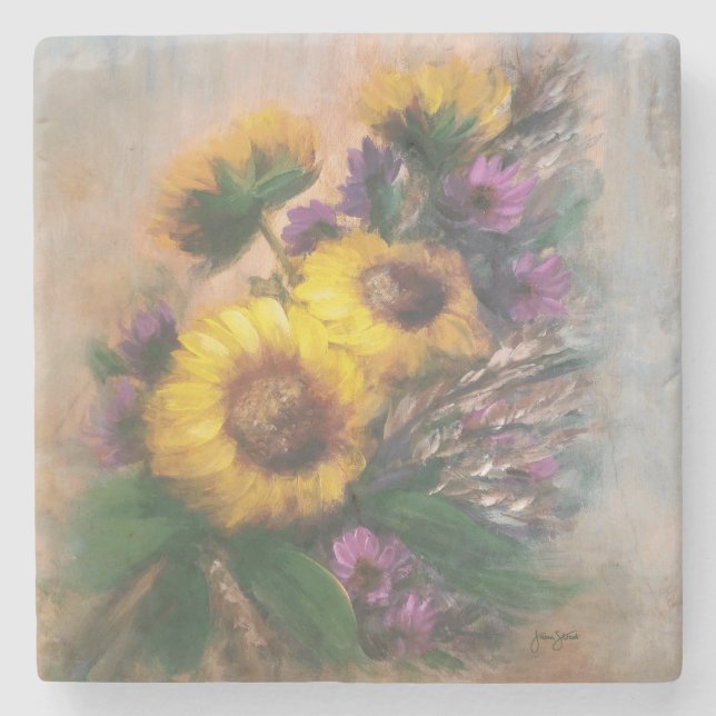 Sunflower Breeze by Jason Street - Stone Coaster Steinuntersetzer (Vorderseite)