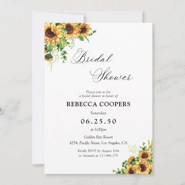 Sunflower Bridal Shower Invitation Einladung (Vorderseite)
