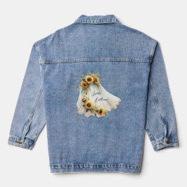 Sunflower Bridal Veil Denim Jacket Personalisierun Jeansjacke
