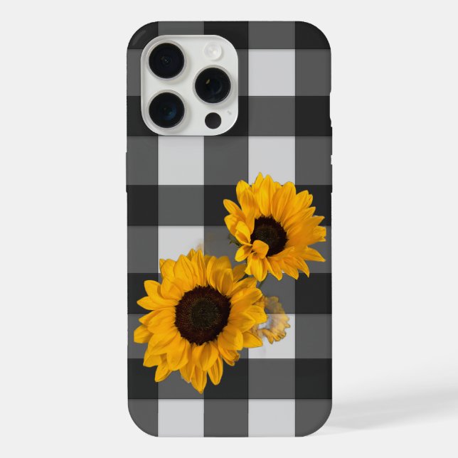 Sunflower Buffalo Plaid iPhone Hülle (Rückseite)