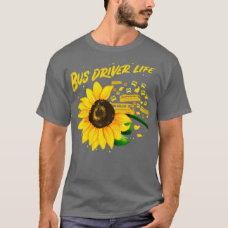 Sunflower Bus Driver Geschenkidee drucken T-Shirt
