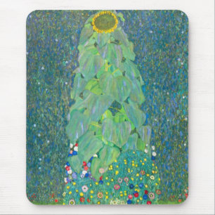 Sunflower by Klimt, Vintage Flowers Art Nouveau Mousepad