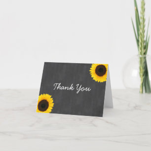 Sunflower Chalkboard Thank You Dankeskarte