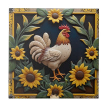 Sunflower Chicken - Brown Hen & Yellow Sunflowers