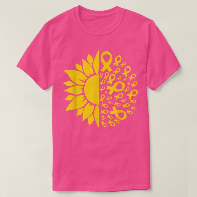 Sunflower Childhood Cancer Awareness Ribbon Mom Da T-Shirt (Design vorne)