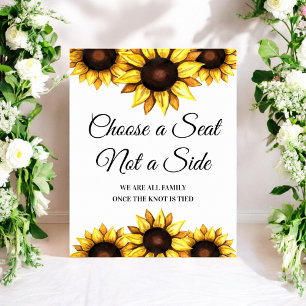 Sunflower Choose a Seat Wedding Sign Poster