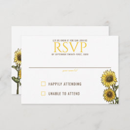 Sunflower Couple RSVP Karte