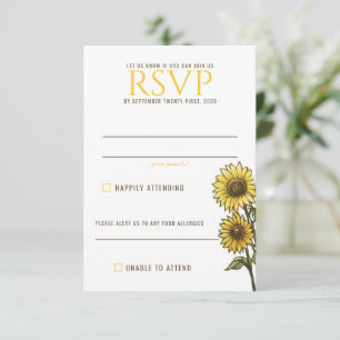 Sunflower Couple RSVP Karte