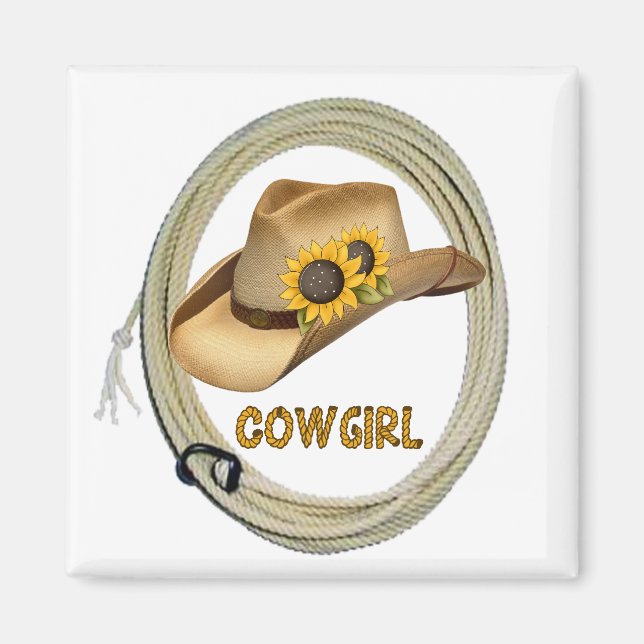Sunflower Cowgirl Magnet (Vorne)