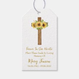 Sunflower Cross Memorial Funeral Seed Packet Geschenkanhänger