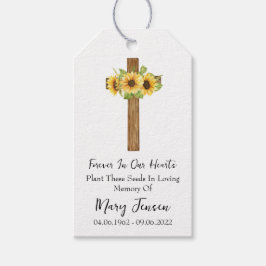 Sunflower Cross Memorial Funeral Seed Packet Geschenkanhänger