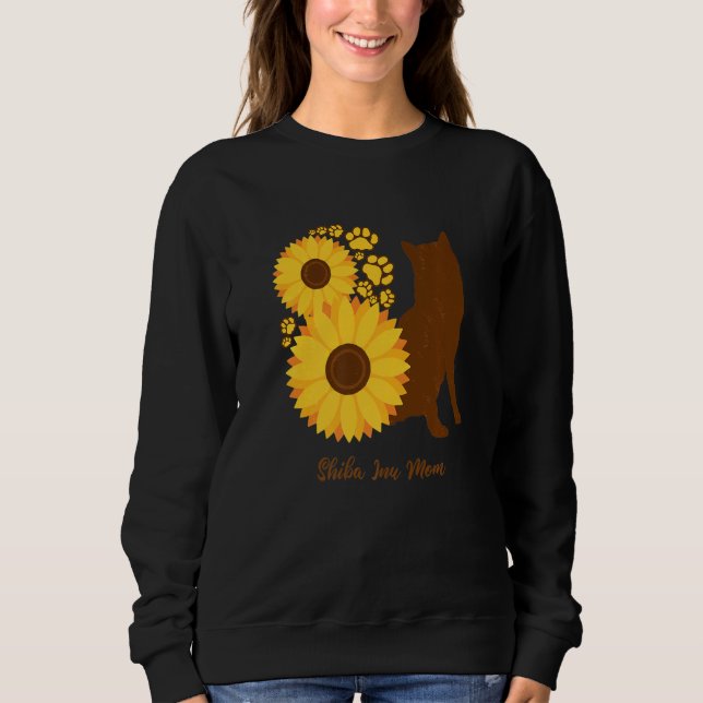 Sunflower Dog Mom - Shiba Inu Premium Sweatshirt (Vorderseite)
