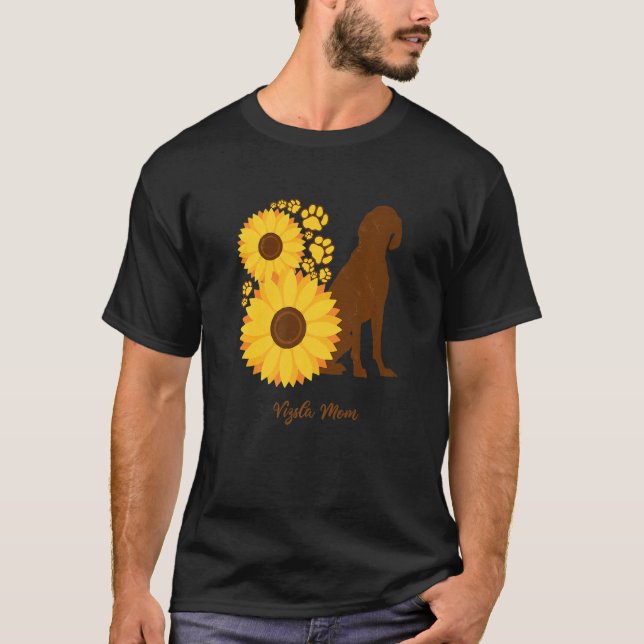 Sunflower Dog Mom - Vizsla Premium T-Shirt (Vorderseite)