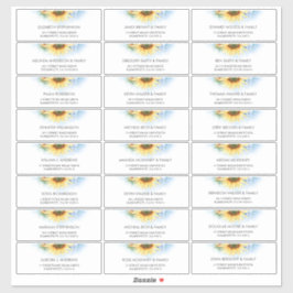 Sunflower Dusty Blue Guest Names Adressenmarken Aufkleber