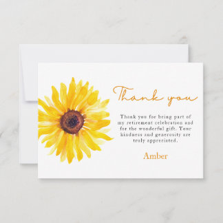 Sunflower Educator's Retirement Thank You Card Dankeskarte