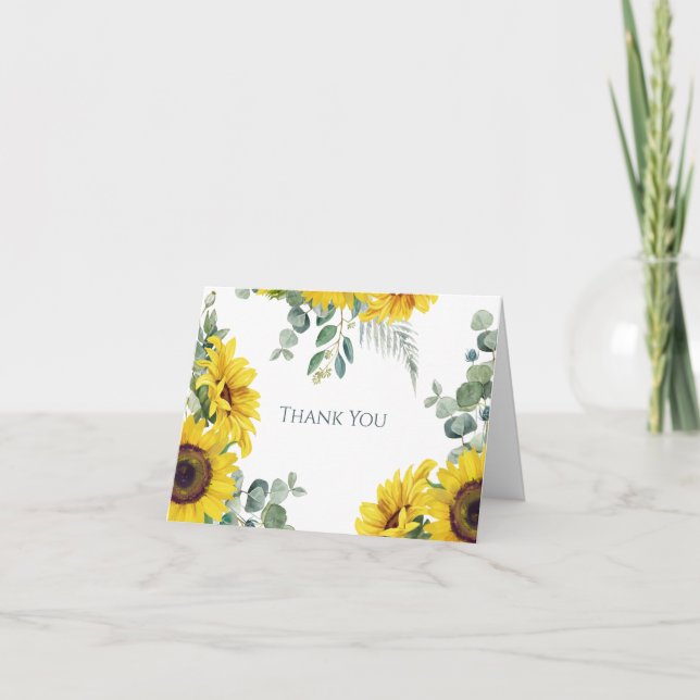 Sunflower Family Birthday Party Thank You Dankeskarte (Vorderseite)