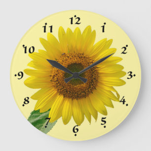 Sunflower Floral Clock Große Wanduhr