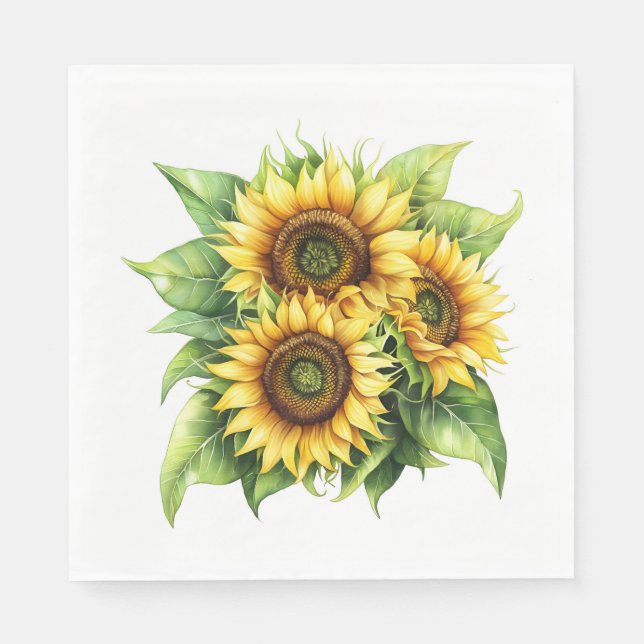 Sunflower Floral Serviette (Vorderseite)