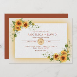 Sunflower Frame Wedding Invitation Einladung
