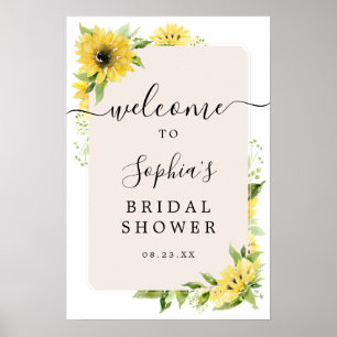 Sunflower Garden Bridal Shower Welcome Sign Poster